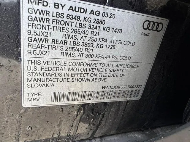 WA1LXAF77LD007277 2020 2020 Audi Q7- Premium Plus 10