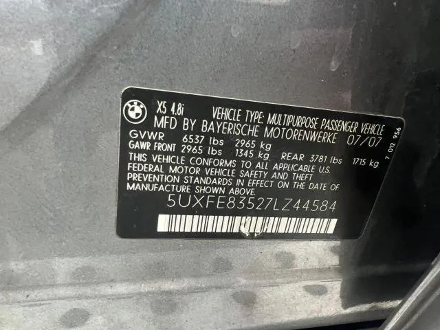 5UXFE83527LZ44584 2007 2007 BMW X5- 4-8I 10