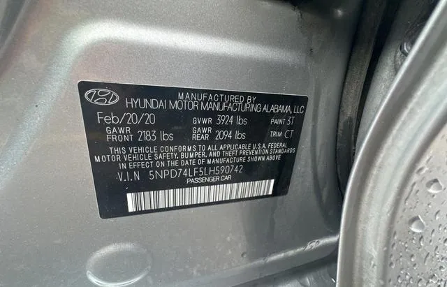 5NPD74LF5LH590742 2020 2020 Hyundai Elantra- SE 10