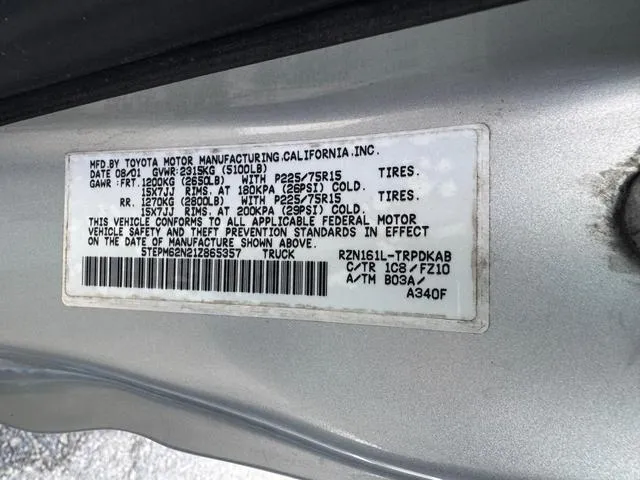 5TEPM62N21Z865357 2001 2001 Toyota Tacoma 10