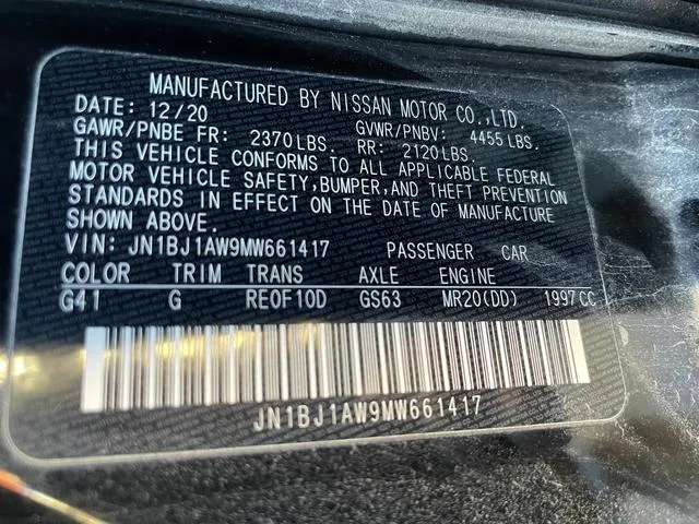 JN1BJ1AW9MW661417 2021 2021 Nissan Rogue- S 10