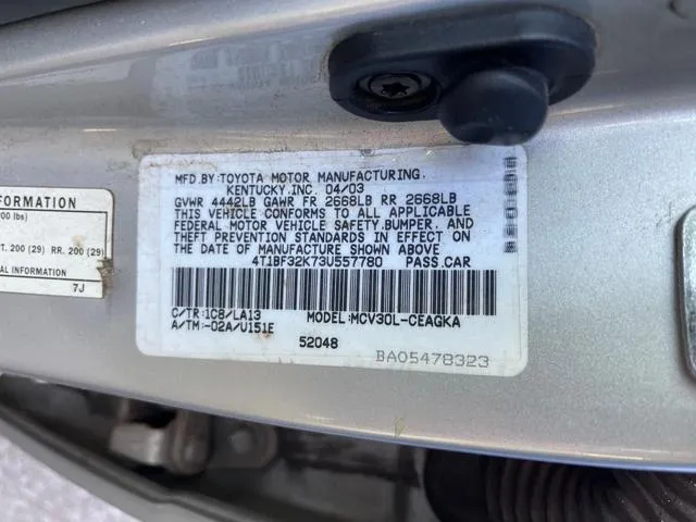 4T1BF32K73U557780 2003 2003 Toyota Camry- LE 10