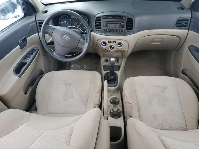 KMHCN46C57U122505 2007 2007 Hyundai Accent- Gls 8