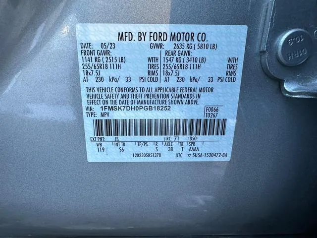 1FMSK7DH0PGB18252 2023 2023 Ford Explorer- Xlt 10