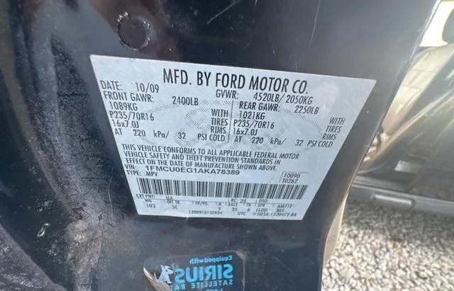 1FMCU0EG1AKA78389 2010 2010 Ford Escape- Limited 10