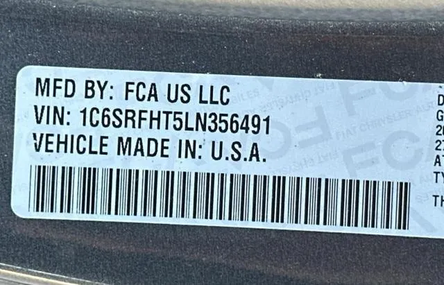 1C6SRFHT5LN356491 2020 2020 RAM 1500- Limited 10