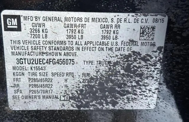 3GTU2UEC4FG456075 2015 2015 GMC Sierra- K1500 Sle 10