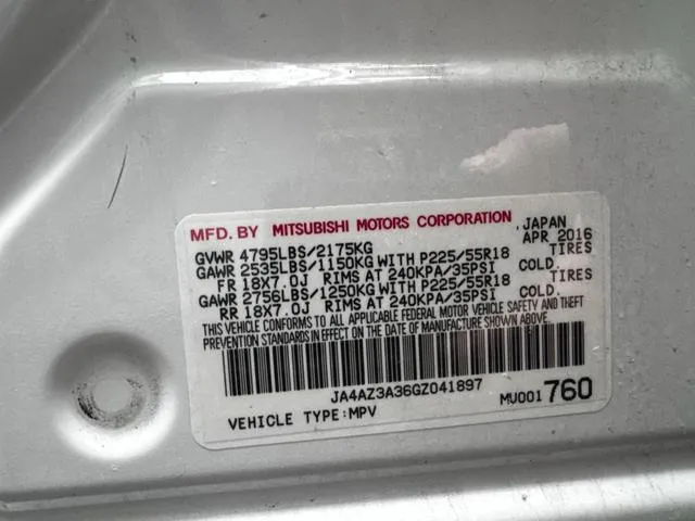 JA4AZ3A36GZ041897 2016 2016 Mitsubishi Outlander- SE 10