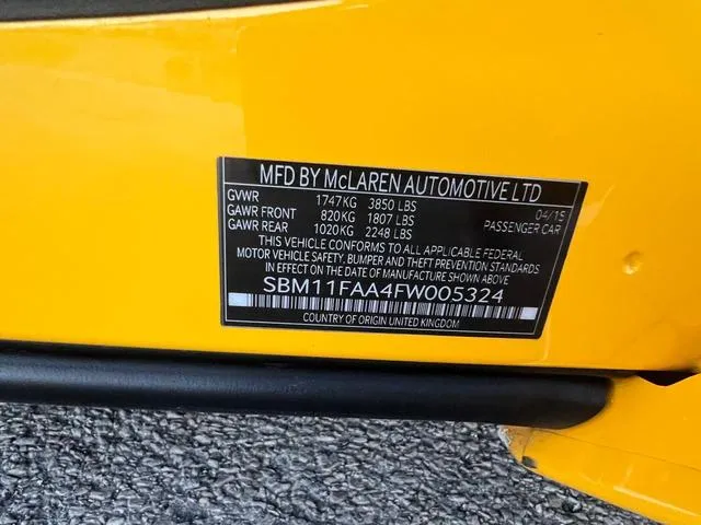 SBM11FAA4FW005324 2015 2015 Mclaren 650S- Spider 10