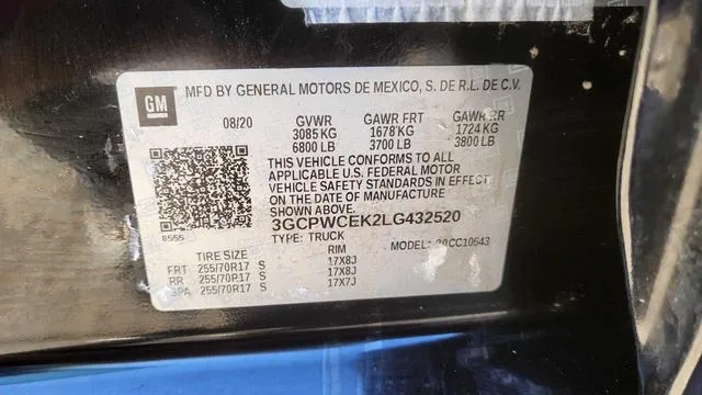 3GCPWCEK2LG432520 2020 2020 Chevrolet Silverado 1500- 2Wd  S 10