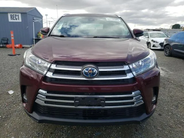 5TDDGRFH8KS056881 2019 2019 Toyota Highlander- Hybrid Limited 5