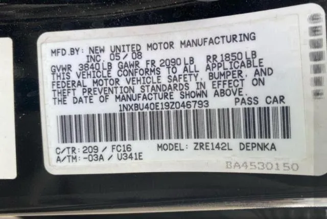 1NXBU40E19Z046793 2009 2009 Toyota Corolla- Base 10