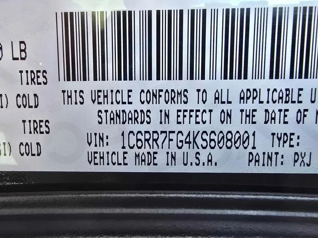 1C6RR7FG4KS608001 2019 2019 RAM 1500- Tradesman 10