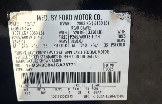 1FM5K8D84JGA38771 2018 2018 Ford Explorer- Xlt 10