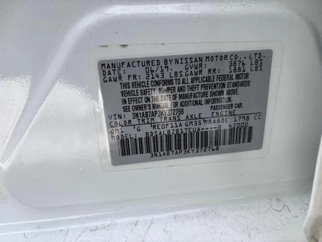 3N1AB7AP3KY372768 2019 2019 Nissan Sentra- S 10