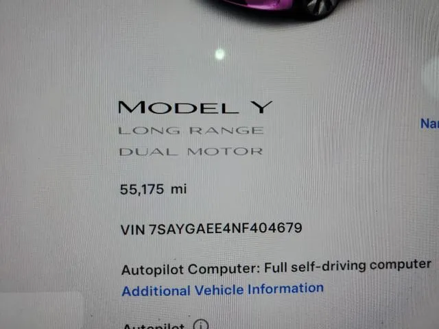 7SAYGAEE4NF404679 2022 2022 Tesla MODEL Y 9