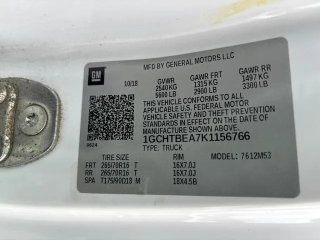 1GCHTBEA7K1156766 2019 2019 Chevrolet Colorado 10