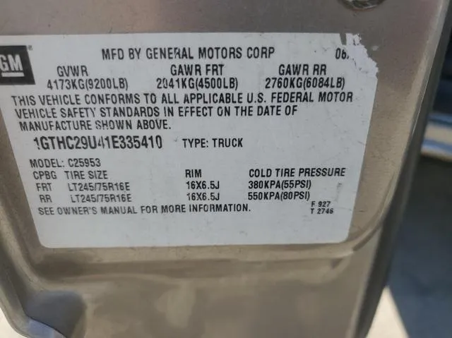 1GTHC29U41E335410 2001 2001 GMC Sierra- C2500 Heavy Duty 10