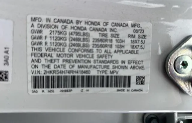 2HKRS4H74RH418460 2024 2024 Honda CR-V- Exl 10