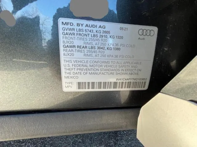 WA1C4AFY7M2103652 2021 2021 Audi SQ5- Prestige 10