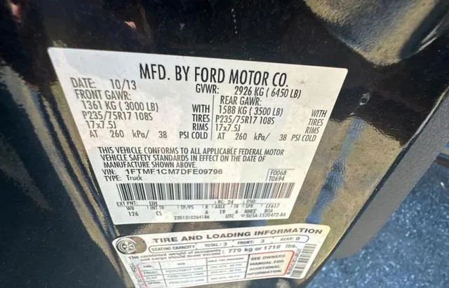 1FTMF1CM7DFE09796 2013 2013 Ford F-150 10