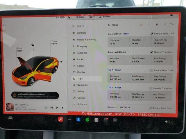 5YJ3E1EC8NF330842 2022 2022 Tesla MODEL 3 9