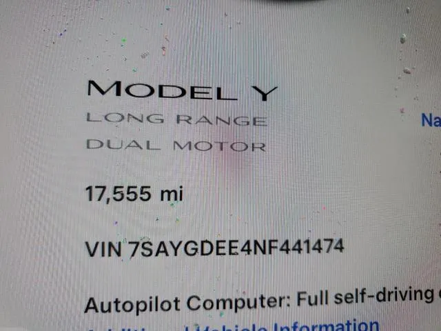 7SAYGDEE4NF441474 2022 2022 Tesla MODEL Y 9