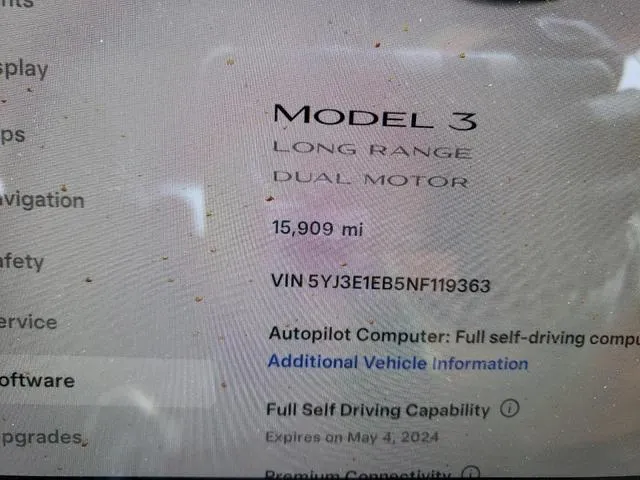 5YJ3E1EB5NF119363 2022 2022 Tesla MODEL 3 9