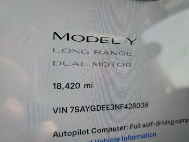 7SAYGDEE3NF428036 2022 2022 Tesla MODEL Y 9