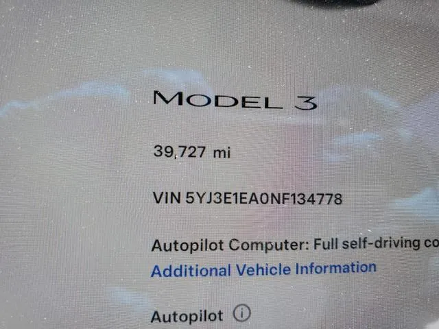 5YJ3E1EA0NF134778 2022 2022 Tesla MODEL 3 9