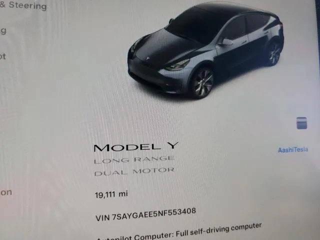 7SAYGAEE5NF553408 2022 2022 Tesla MODEL Y 9