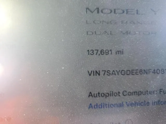 7SAYGDEE6NF408170 2022 2022 Tesla MODEL Y 9