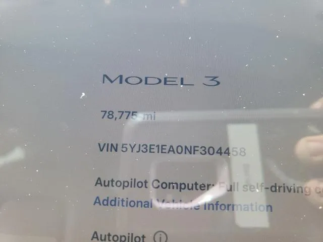 5YJ3E1EA0NF304458 2022 2022 Tesla MODEL 3 9