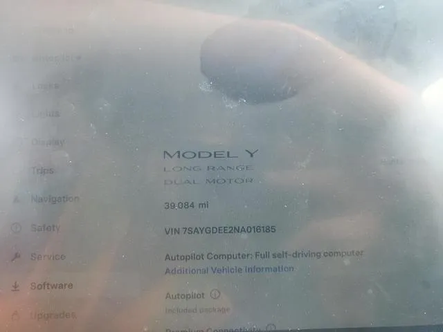 7SAYGDEE2NA016185 2022 2022 Tesla MODEL Y 9