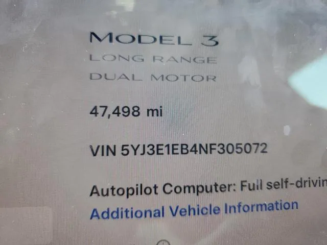 5YJ3E1EB4NF305072 2022 2022 Tesla MODEL 3 9