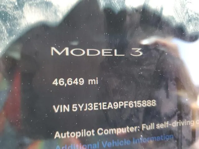 5YJ3E1EA9PF615888 2023 2023 Tesla MODEL 3 9