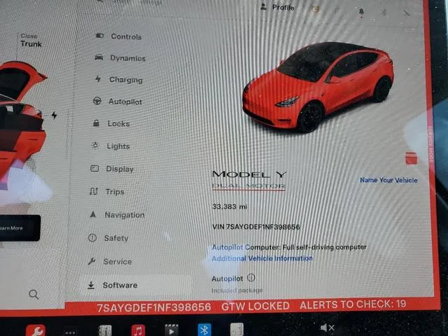 7SAYGDEF1NF398656 2022 2022 Tesla MODEL Y 9