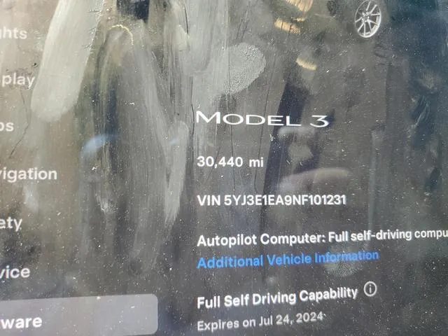 5YJ3E1EA9NF101231 2022 2022 Tesla MODEL 3 9