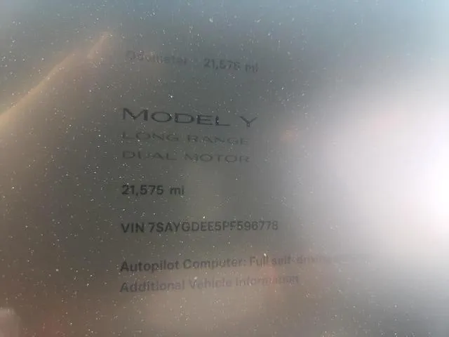 7SAYGDEE5PF596778 2023 2023 Tesla MODEL Y 9