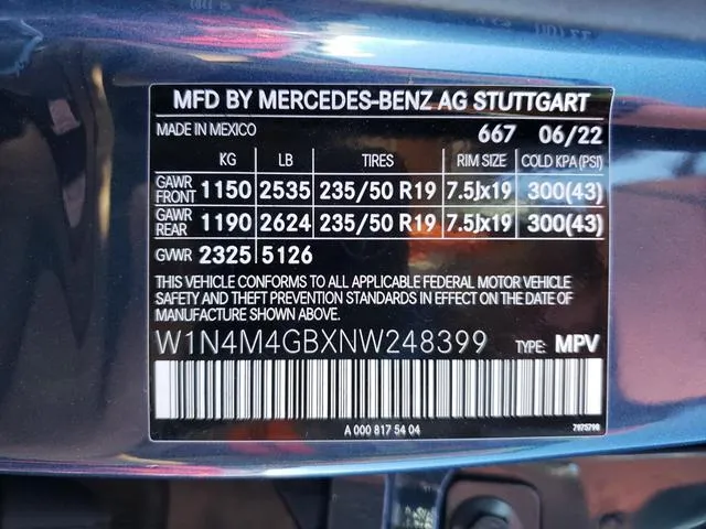 W1N4M4GBXNW248399 2022 2022 Mercedes-Benz GLB-Class- 250 10