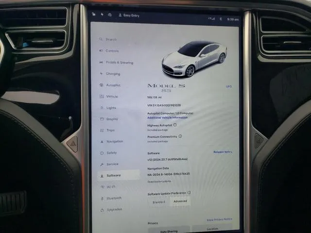 5YJSA1H10EFP61029 2014 2014 Tesla MODEL S 9