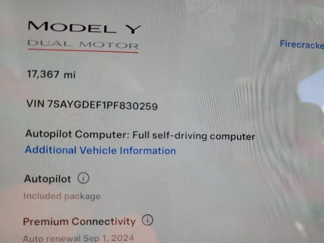 7SAYGDEF1PF830259 2023 2023 Tesla MODEL Y 9