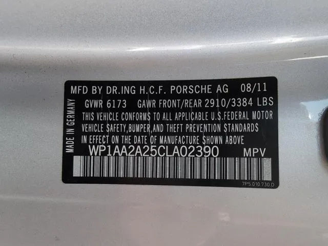 WP1AA2A25CLA02390 2012 2012 Porsche Cayenne 10