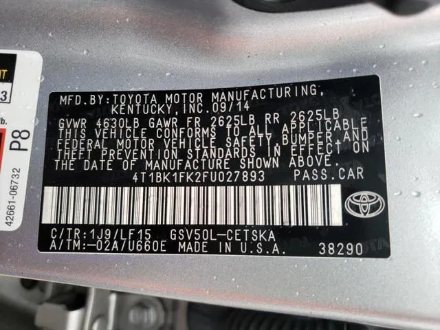 4T1BK1FK2FU027893 2015 2015 Toyota Camry- Xse 10