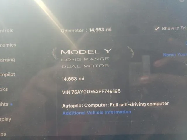 7SAYGDEE2PF749195 2023 2023 Tesla MODEL Y 9