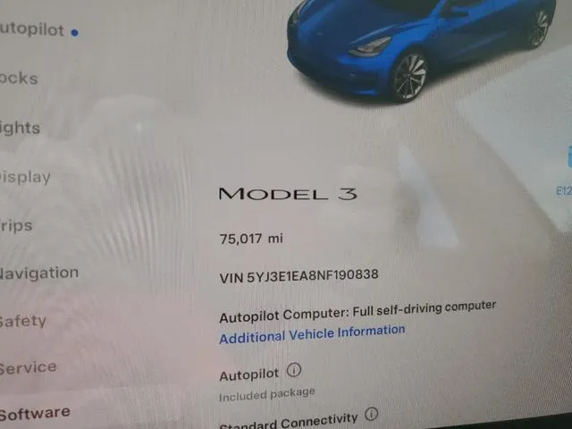 5YJ3E1EA8NF190838 2022 2022 Tesla MODEL 3 9