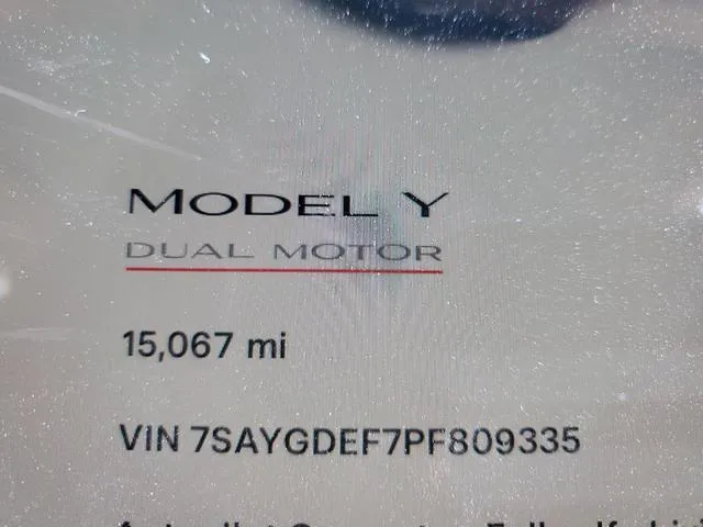 7SAYGDEF7PF809335 2023 2023 Tesla MODEL Y 9