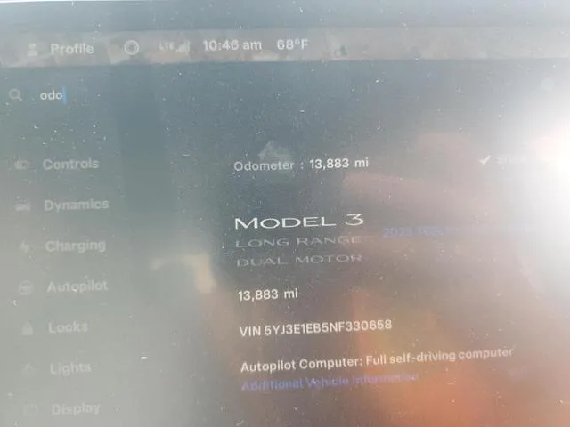 5YJ3E1EB5NF330658 2022 2022 Tesla MODEL 3 9