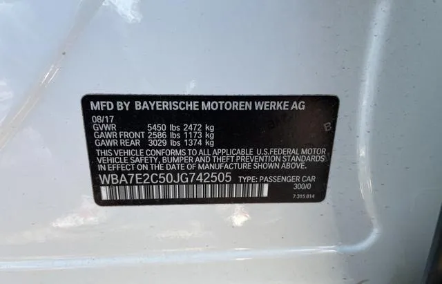 WBA7E2C50JG742505 2018 2018 BMW 7 Series- 740 I 10