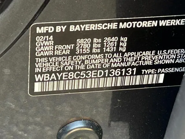 WBAYE8C53ED136131 2014 2014 BMW 7 Series- 750 LI 10